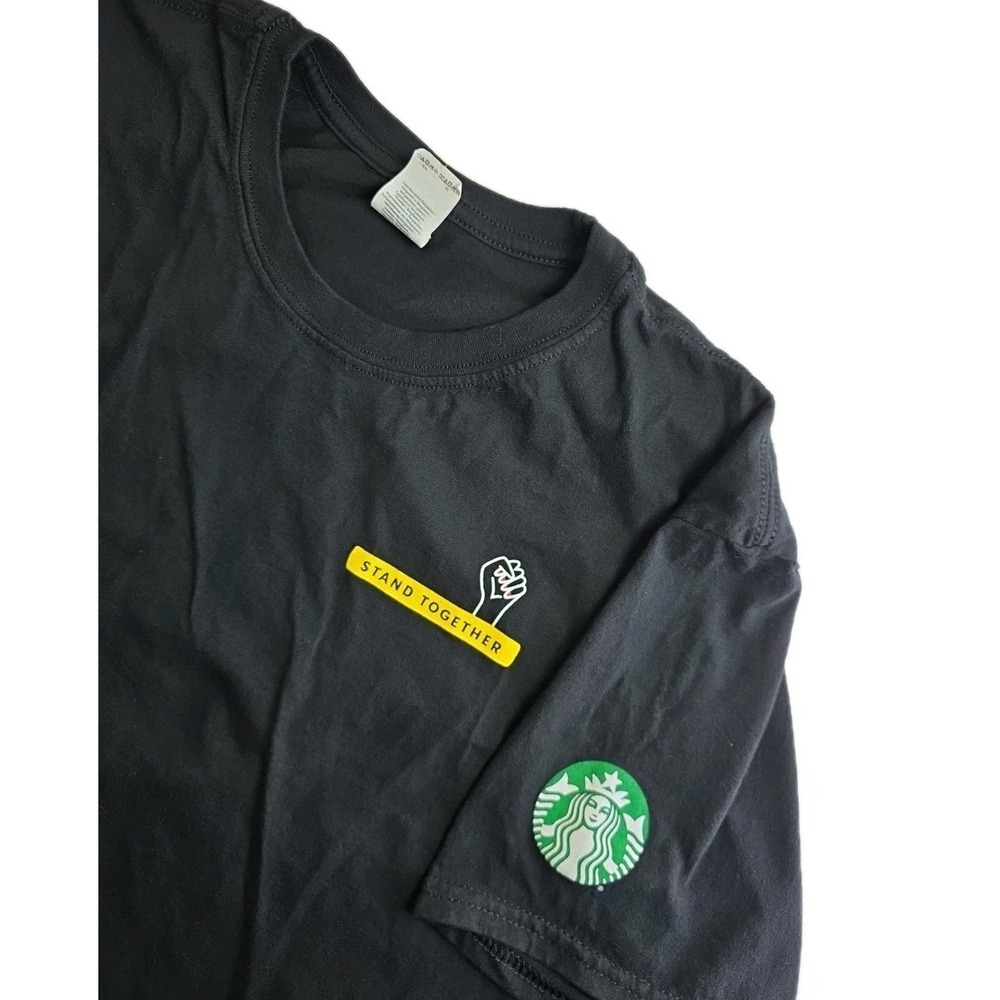 Starbucks Black Lives Matter Graphic Print Black Short Sleeve T-Shirt XL